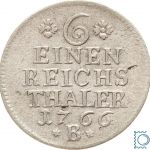 Brandenburg-Preußen, 1/6 Taler 1766 B, Friedrich II. (1740–1786)
