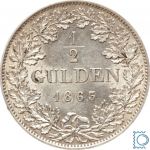 BADEN ½ Gulden 1865, Friedrich I. (1852–1907), J.75b