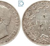 WÜRTTEMBERG ½ Gulden 1848, Wilhelm I. (1816–1864), J.69