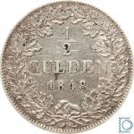 WÜRTTEMBERG ½ Gulden 1848, Wilhelm I. (1816–1864), J.69