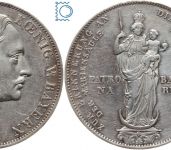 Bayern Doppelgulden 1855 - Maximilian II - Wiederherstellung der Mariensäule