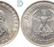 Deutsches Reich - 2 Mark 1934 F - Friedrich Schiller - Jäger 358