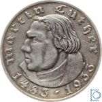 Deutsches Reich, 2 Mark 1933 A, Martin Luther, Jäger 352