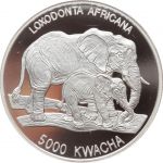 Zambia / Sambia 5000 Kwacha 1999 - Elefanten - Proof PP