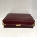 Münzkassette weinrot für 5 Tableaus leer - gebraucht neuwertig