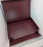Münzkassette weinrot für 5 Tableaus leer - gebraucht neuwertig
