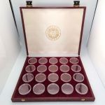 Münzkassette Österreich für Silber-Gedenkmünzen mit Kapseln 20 x 500 Schilling