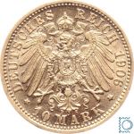 Kaiserreich, Württemberg 10 Mark 1906 F, Wilhelm II., Jäger 295, Goldmünze