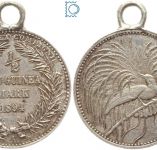 Deutsch-Neuguinea, Neu-Guinea ½ Mark 1894 A, Kaiser Wilhelm II., gehenkelt