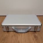 pro collect Alu-Münzkoffer silber - 5 Tableaus mit Schlüssel - 46mm Felder