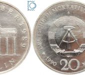 DDR 20 Mark 1990 SILBER - Brandenburger Tor - stempelglanz