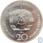 DDR 20 Mark 1990 SILBER - Brandenburger Tor - stempelglanz