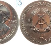 DDR 5 Mark 1981 - Tilman Riemenschneider - stempelglanz - J.1580