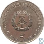 DDR 5 Mark 1983 - Schlosskirche zu Wittenberg - stempelglanz