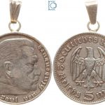 5 RM Reichsmark 1936 A, Hindenburg mit Oese als Anhänger zu Tragen