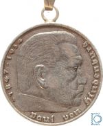 5 RM Reichsmark 1936 A, Hindenburg mit Oese als Anhänger zu Tragen