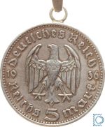 5 RM Reichsmark 1936 A, Hindenburg mit Oese als Anhänger zu Tragen
