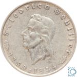 Deutsches Reich - 2 Mark 1934 F - Friedrich Schiller - Jäger 358