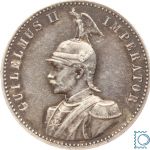 Deutsch-Ostafrika ½ Rupie 1891 A Kaiser Wilhelm II. | RS Lötspuren, Nadelreste