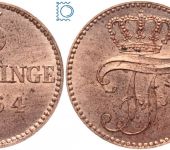 Mecklenburg-Schwerin 3 Pfennig 1864 A Friedrich Franz II. (1842-1883) Erhaltung!
