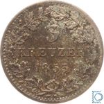 Bayern, 3 Kreuzer 1853, Maximilian II. Joseph (1848-1864)