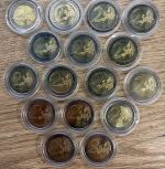 16 x 2 EURO Farbmünzen 2010-2014 - COLOR - Italien, Spanien, Estland, Finnland, NL,...
