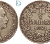 BAYERN ½ Gulden 1861, Maximilian II. Joseph 1848-1864