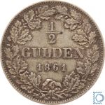 BAYERN ½ Gulden 1861, Maximilian II. Joseph 1848-1864