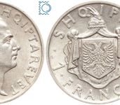 Albanien, 1 Frang 1937 Rome, König Zog I. (1925-1939)