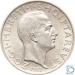 Albanien, 1 Frang 1937 Rome, König Zog I. (1925-1939)