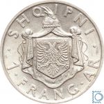 Albanien, 1 Frang 1937 Rome, König Zog I. (1925-1939)