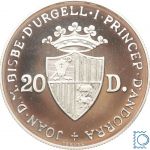 Andorra - 20 Diners 1984 - Bär - Silber PP in Kapsel