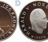 Norwegen, 100 Kronen 1994, 1 Unze, 1 Oz. Silber PP Proof