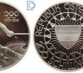 ÖSTERREICH 1995 - 200 Schilling 1 Unze Silber PP 1 Oz. Skiläufer