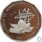 Dominikanische Republik, 1 Peso 1989, 1 Unze Silber 1 Oz., Kolumbus, PP