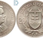 Slowakei 20 Korun 1939, Stadtspräsident Jozef Tiso, Silber