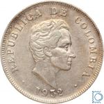 Kolumbien 50 Centavos 1932 B Kursmünze, Simon Bolivar, Silber