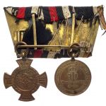 2er Ordensspange Preussen Königgrätz 1866 / Kriegsgedenkmünze 1870/71