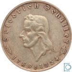 Deutsches Reich - 2 Mark 1934 F - Friedrich Schiller - Jäger 358