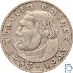 Deutsches Reich, 2 Mark 1933 A, Martin Luther, Jäger 352