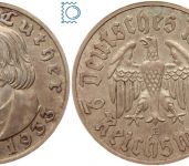 Deutsches Reich, 2 Mark 1933 E, Martin Luther, Jäger 352