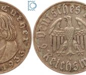 Deutsches Reich, 2 Mark 1933 A, Martin Luther, Jäger 352