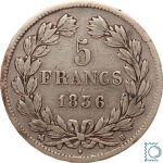 Frankreich, 5 Francs 1836 B Rouen, Louis Philippe (1830-1848)
