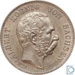 SACHSEN, 2 Mark 1902 E, Auf den Tod von König Albert, Silber