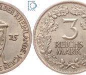 Weimar, 3 Reichsmark 1925 F | Jahrtausendfeier der Rheinlande | Jg. 321, Silber