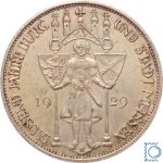 Weimar 3 Mark 1929 E, 100 Jahre Burg und Stadt Meissen, J.338, Silber