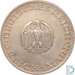Weimar 3 Mark 1929 E, Gotthold Ephraim Lessing, J.335, Silber
