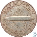 Weimar 5 Mark 1930 A | Graf Zeppelin Weltflug | J.342, Silber