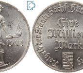 Weimar, Sachsen - Hüttenwerke bei Freiberg - Notgeld 1 Million Mark 1923