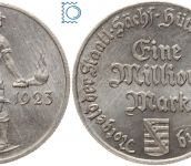 Weimar, Sachsen - Hüttenwerke bei Freiberg - Notgeld 1 Million Mark 1923 - TOP!